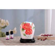 Deerbird Indoor Ultrasonic Colour Spraying Golden Edge Peony Red Ceramics Essential Oil Fragrance Lamps Humidifier Aroma Diffuser for Office Spa Beauty Salon - B071ZG4FF7